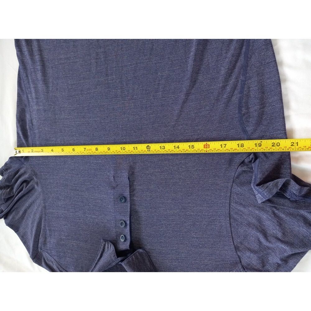 Lululemon Men's Short Sleeve Active Buttons Up Polo XL‎ Batik Dark Bright Blue - Picture 9 of 12